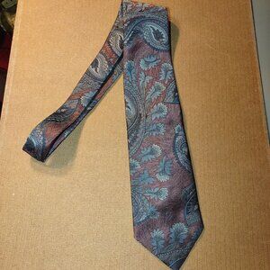 Christian Dior Monsieur Paisley Silk Tie In Burgundy & Blue